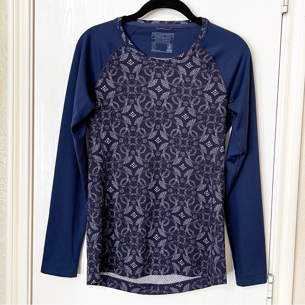 Patagonia Capilene Cool Mixed Print Top Workout Athletic Yoga Athleisure Small